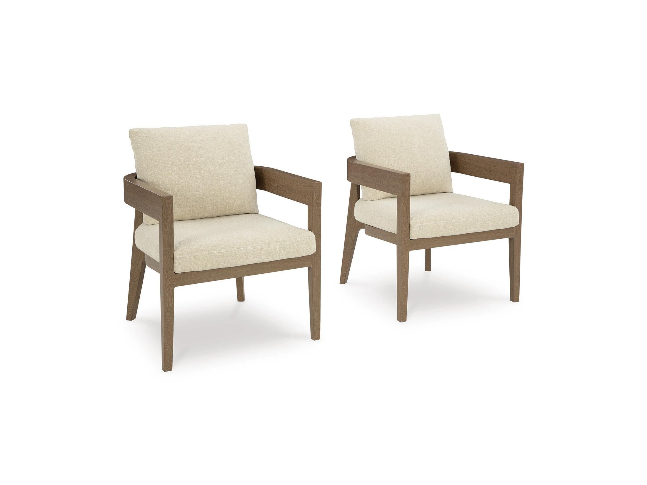 Serene Bay - Arm Chair With Cushion (Set of 2) - Dark Brown / White