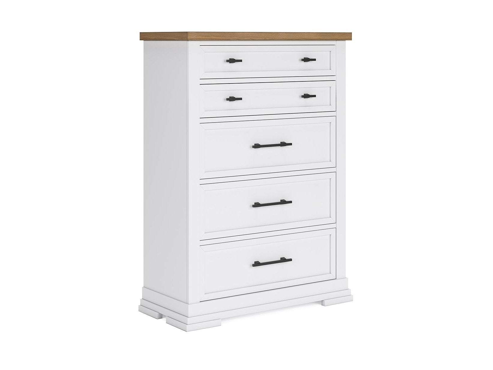 Ashbryn - Five Drawer Chest - White / Natural
