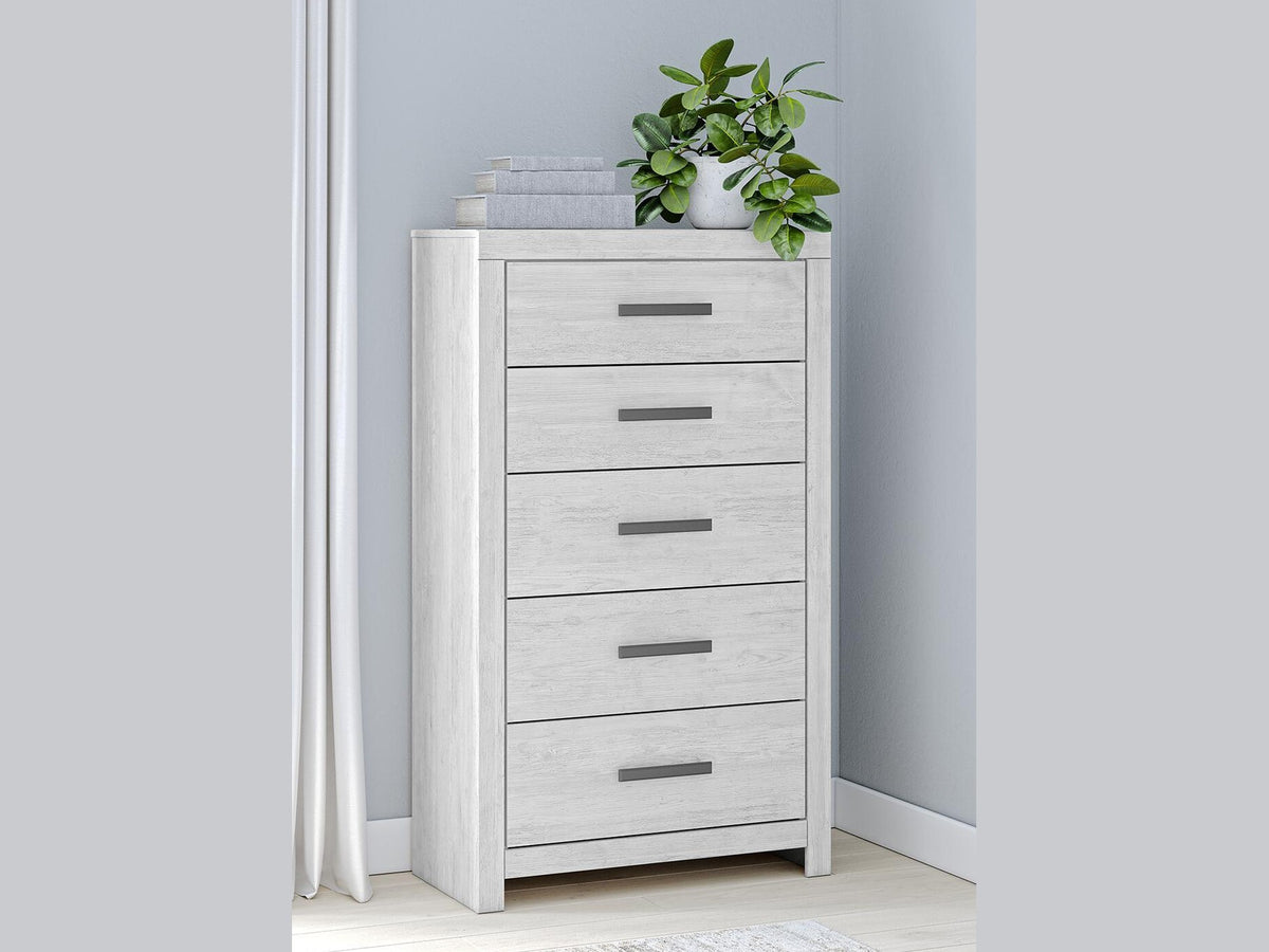 Cayboni - Five Drawer Chest - Whitewash