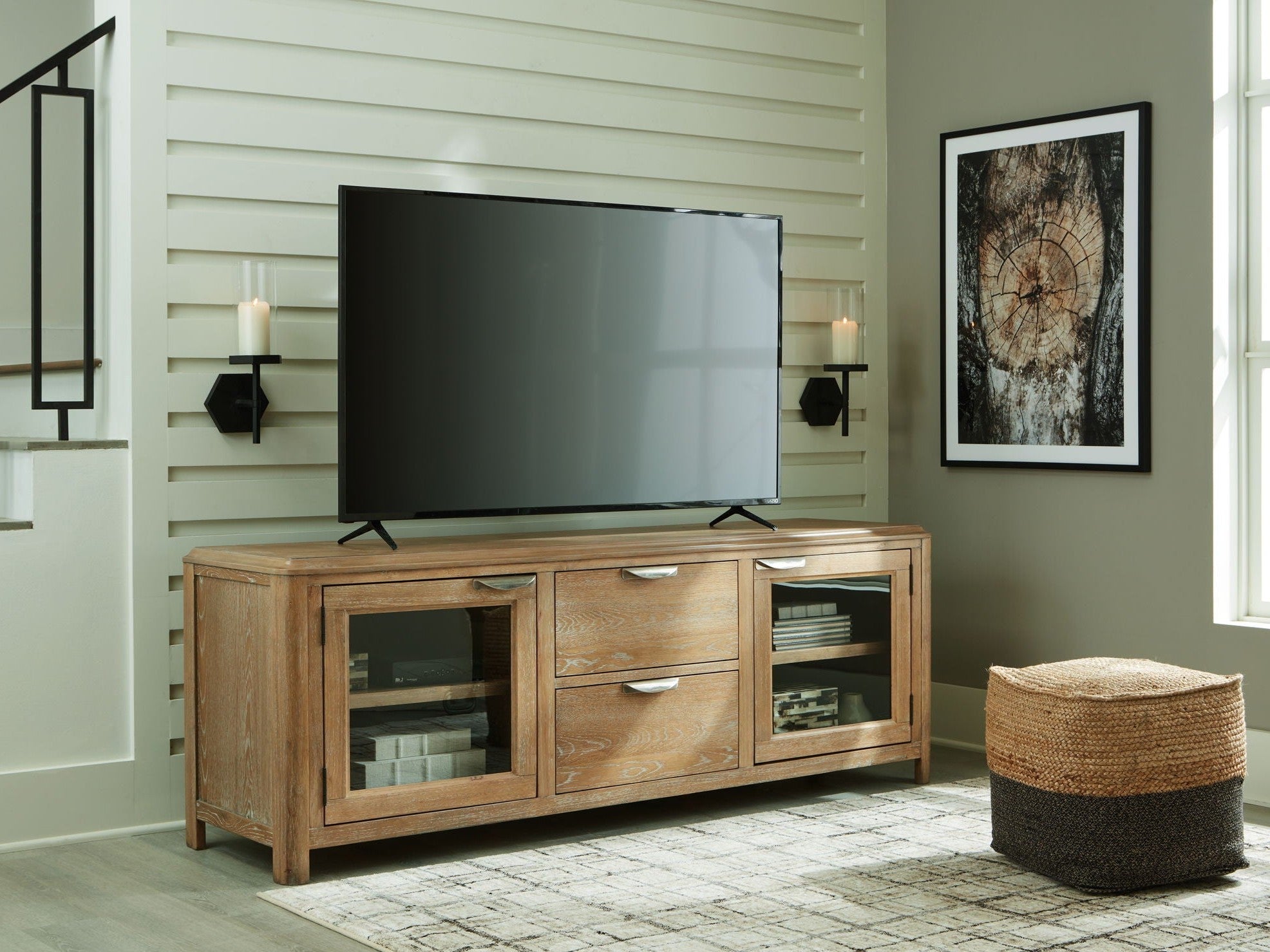 Rencott - Extra Large TV Stand - Light Brown