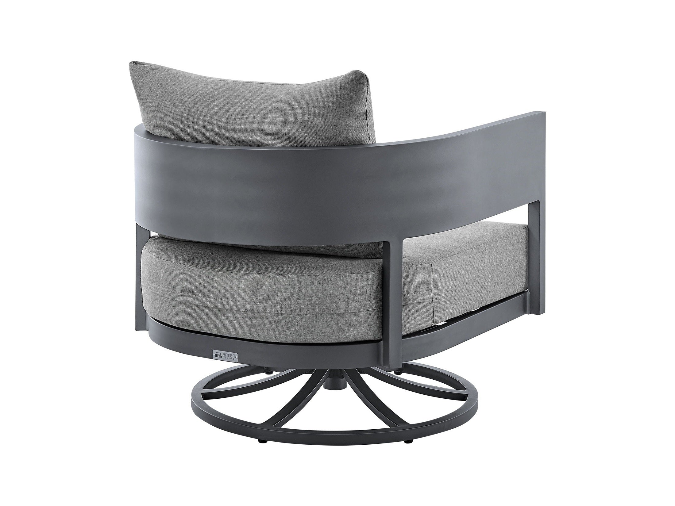 Argiope - Outdoor Patio Swivel Rocking Chair - Gray Aluminum With Cushions