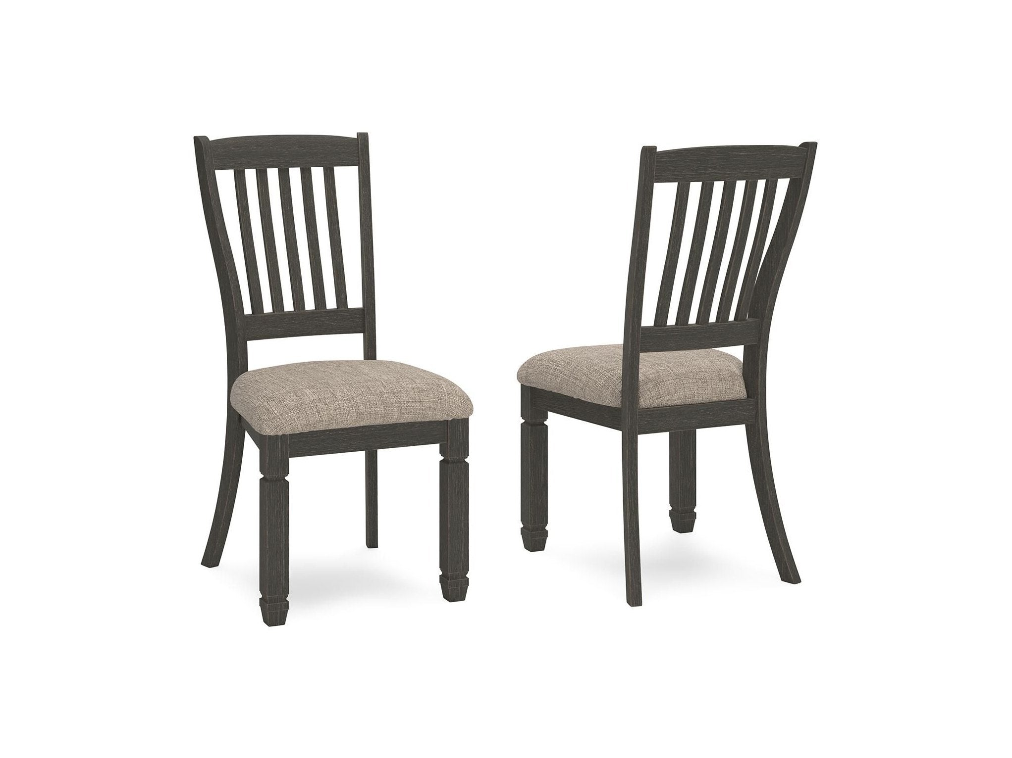 Tyler Creek - Dining UPH Side Chair (Set of 2) - Slatback - Black / Grayish Brown