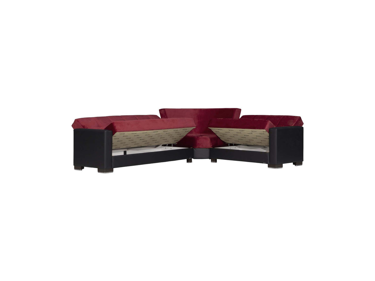 Ottomanson Armada - Upholstered Convertible Sectional With Storage - Microfiber