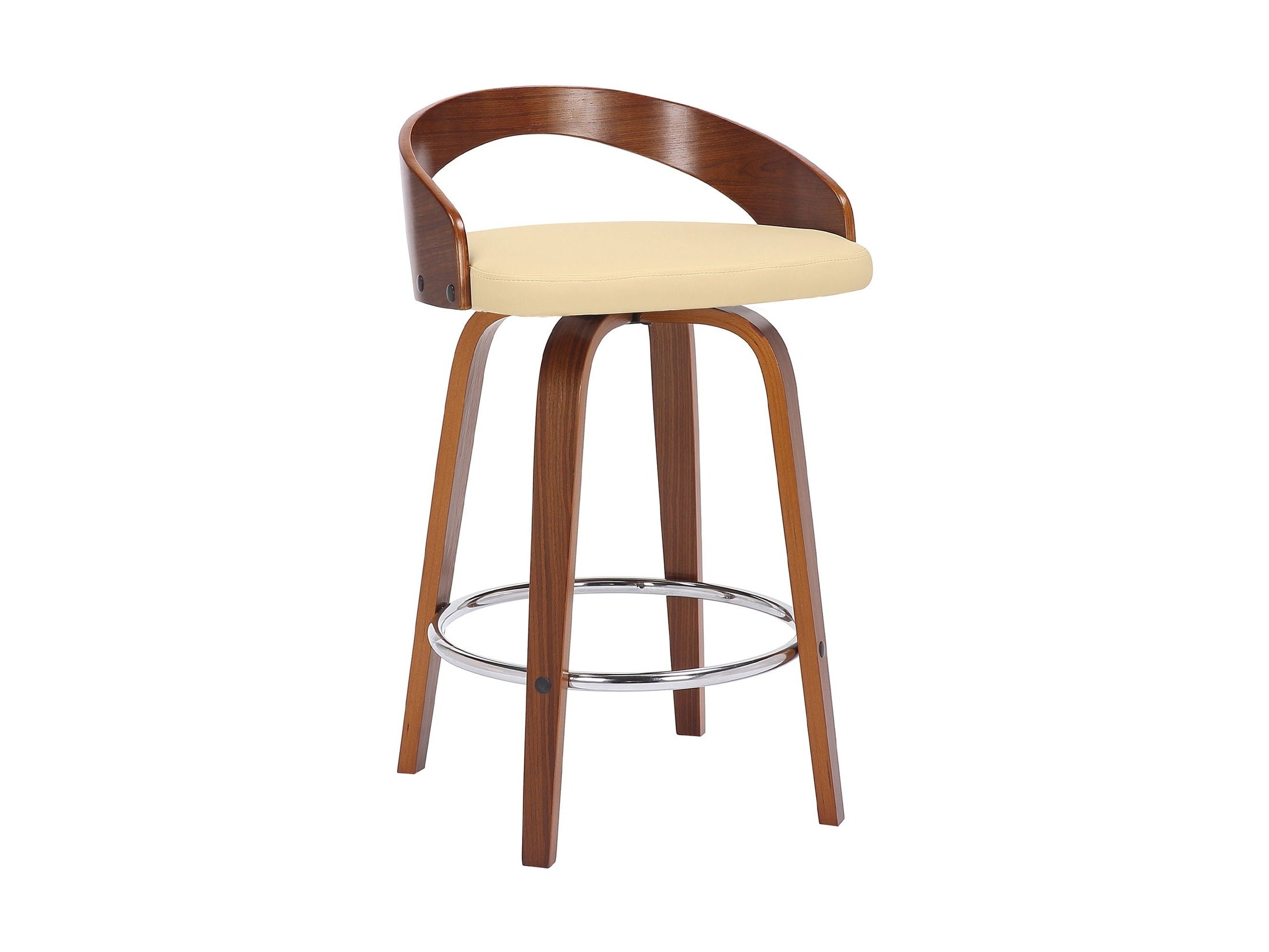 Sonia - 26" Counter Height Swivel Bar Stool - Walnut Wood