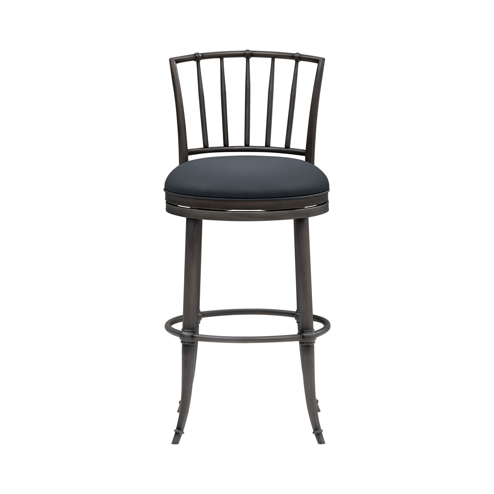 Vince - Commercial Grade Steel Frame Faux Leather Upholstered Swivel Bar Height Barstool