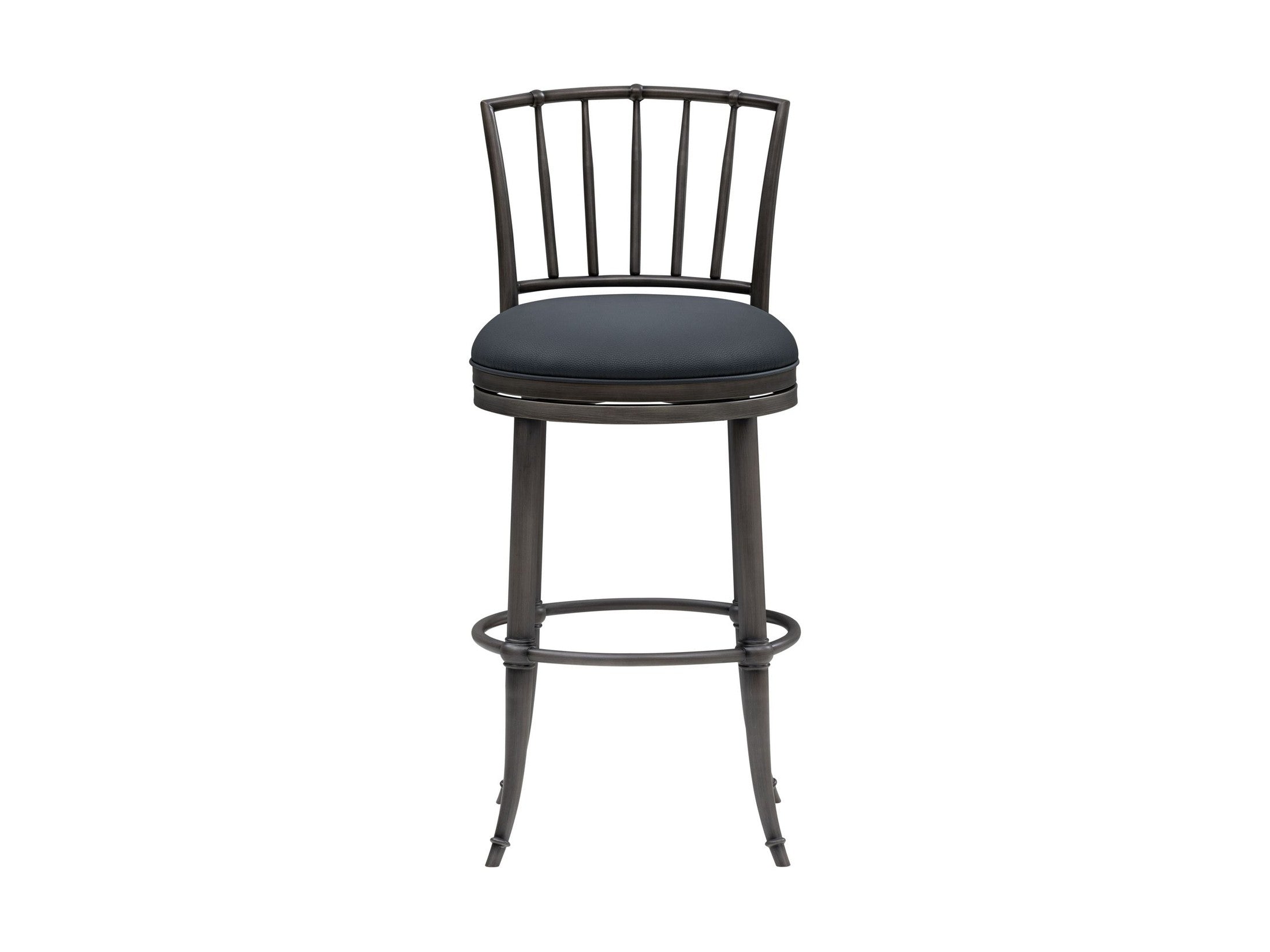 Vince - Commercial Grade Steel Frame Faux Leather Upholstered Swivel Bar Height Barstool