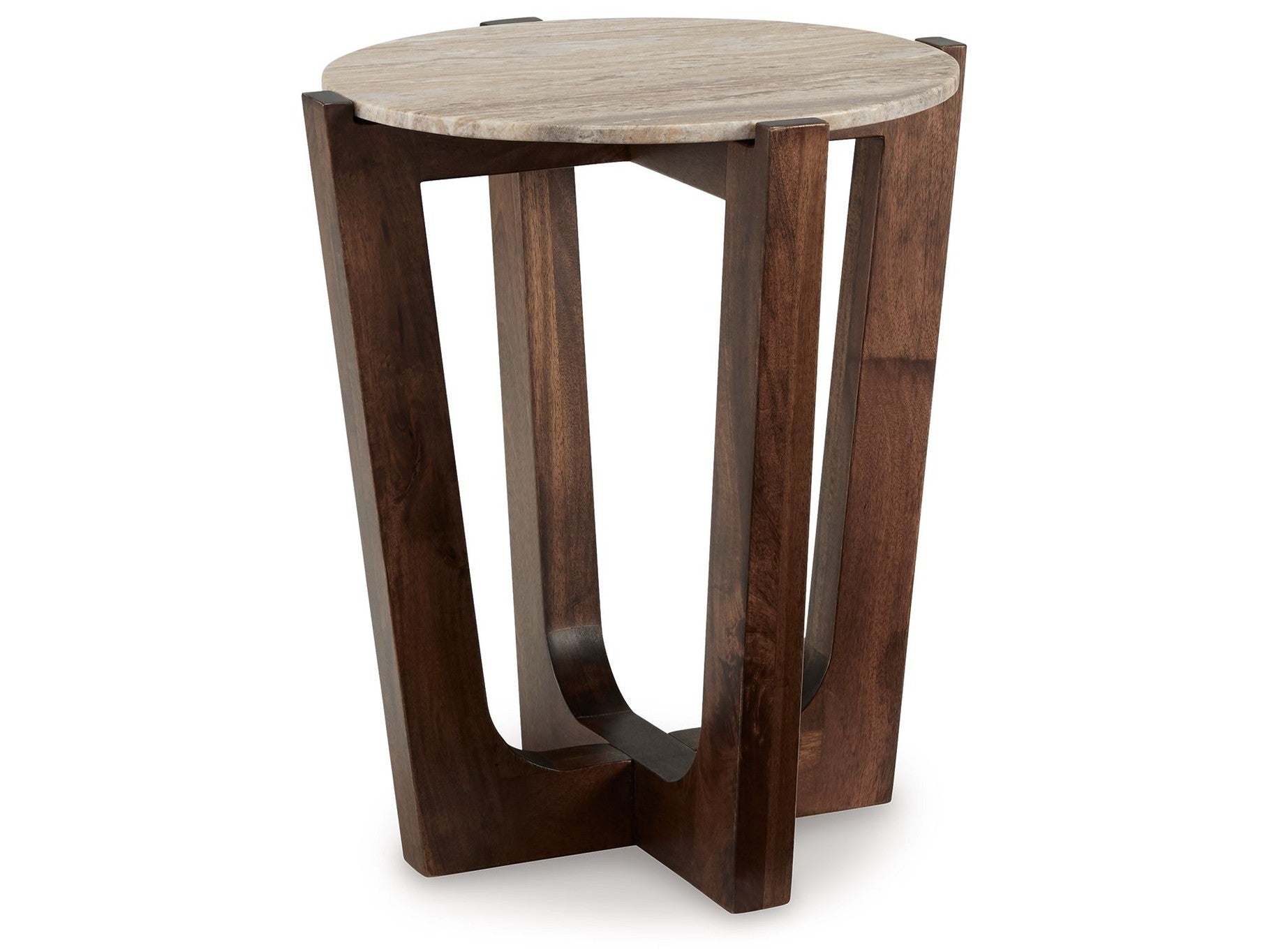 Tanidore - Round End Table - Warm Brown