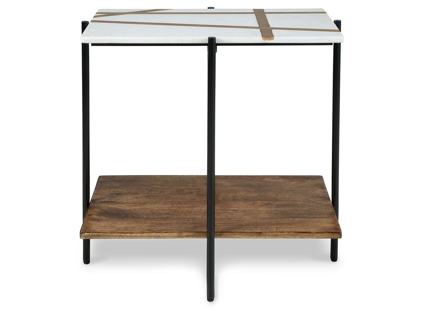 Braxmore - Accent Table - White / Light Brown