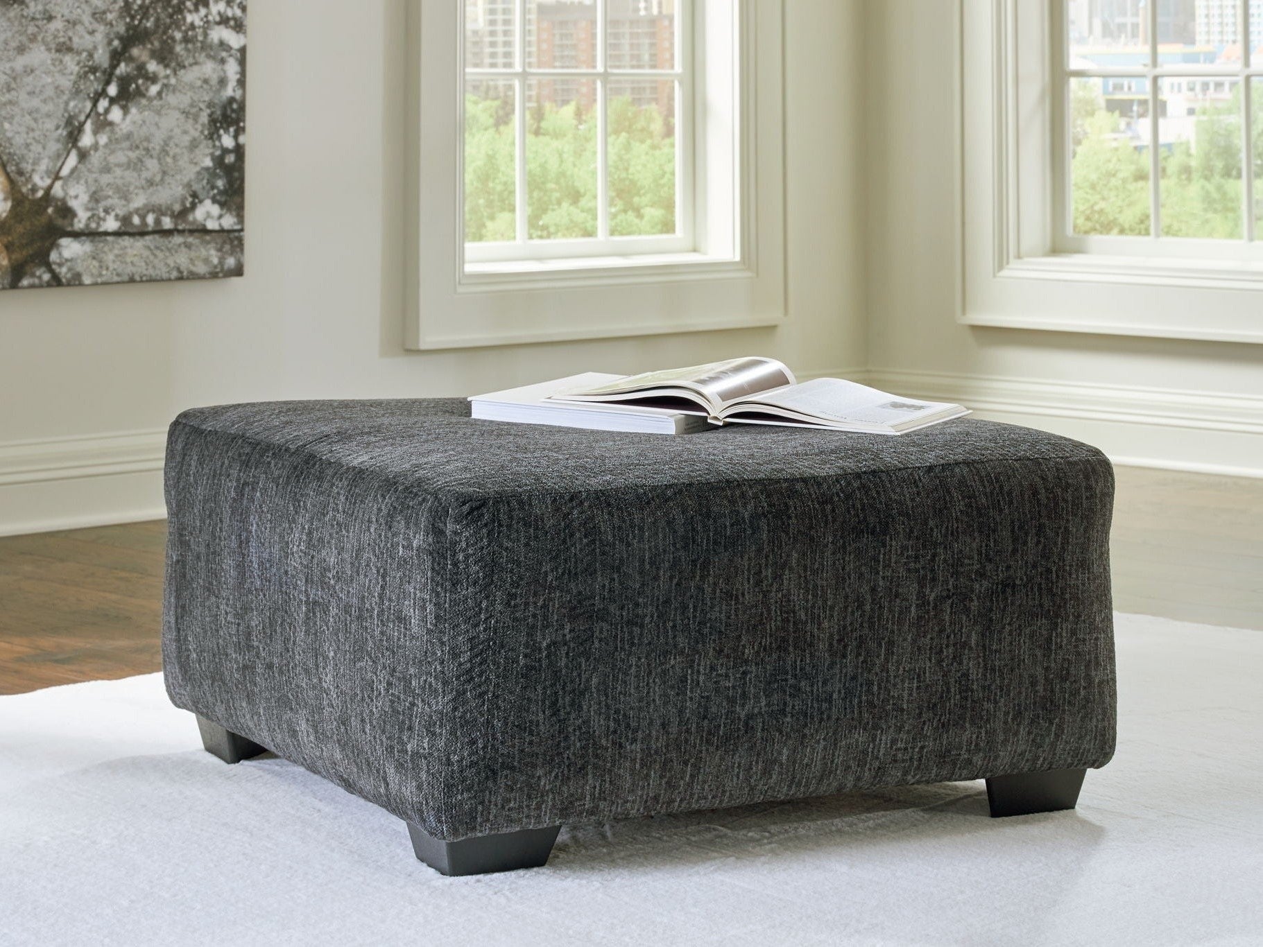 Biddeford - Oversized Accent Ottoman - Shadow