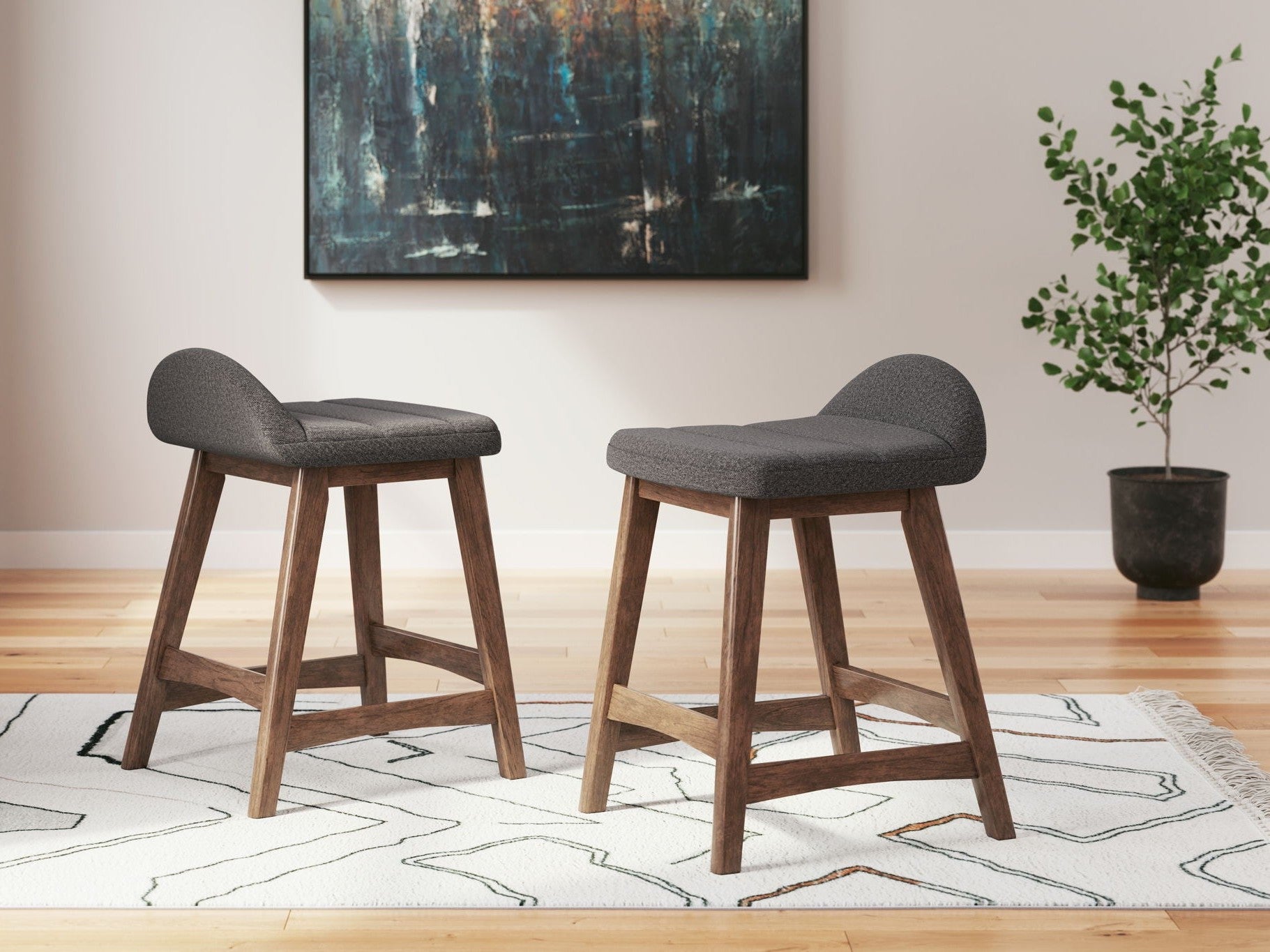 Lyncott - Upholstered Barstool (Set of 2)