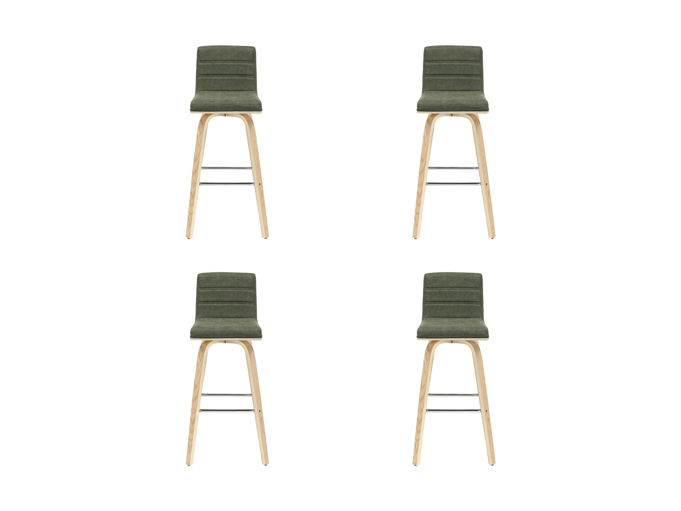 Vienna - 39.5" Swivel Bar Height Square Back Wood Bar Stool With Faux Leather Seat