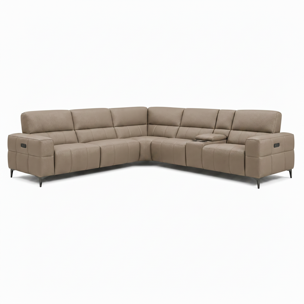 Cubo 6-Piece Sectional Sofa with Recliners, Leather