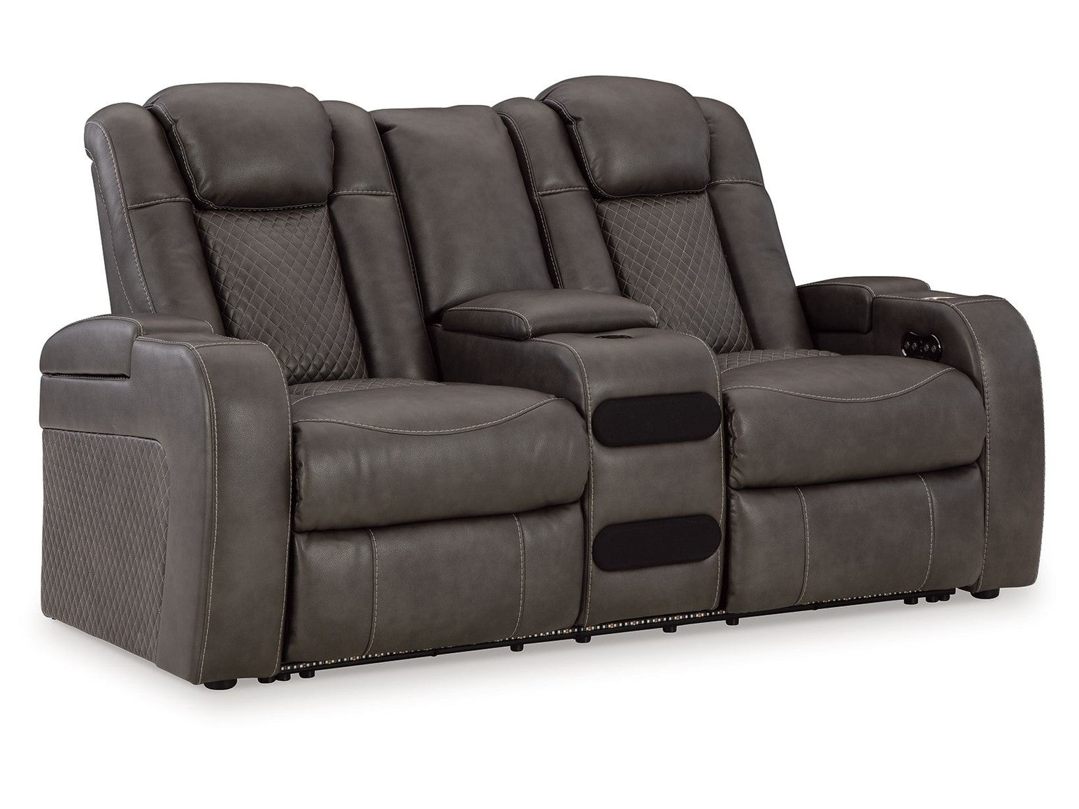 Fyne-dyme - Power Reclining Loveseat With Console/Adj Hdrst