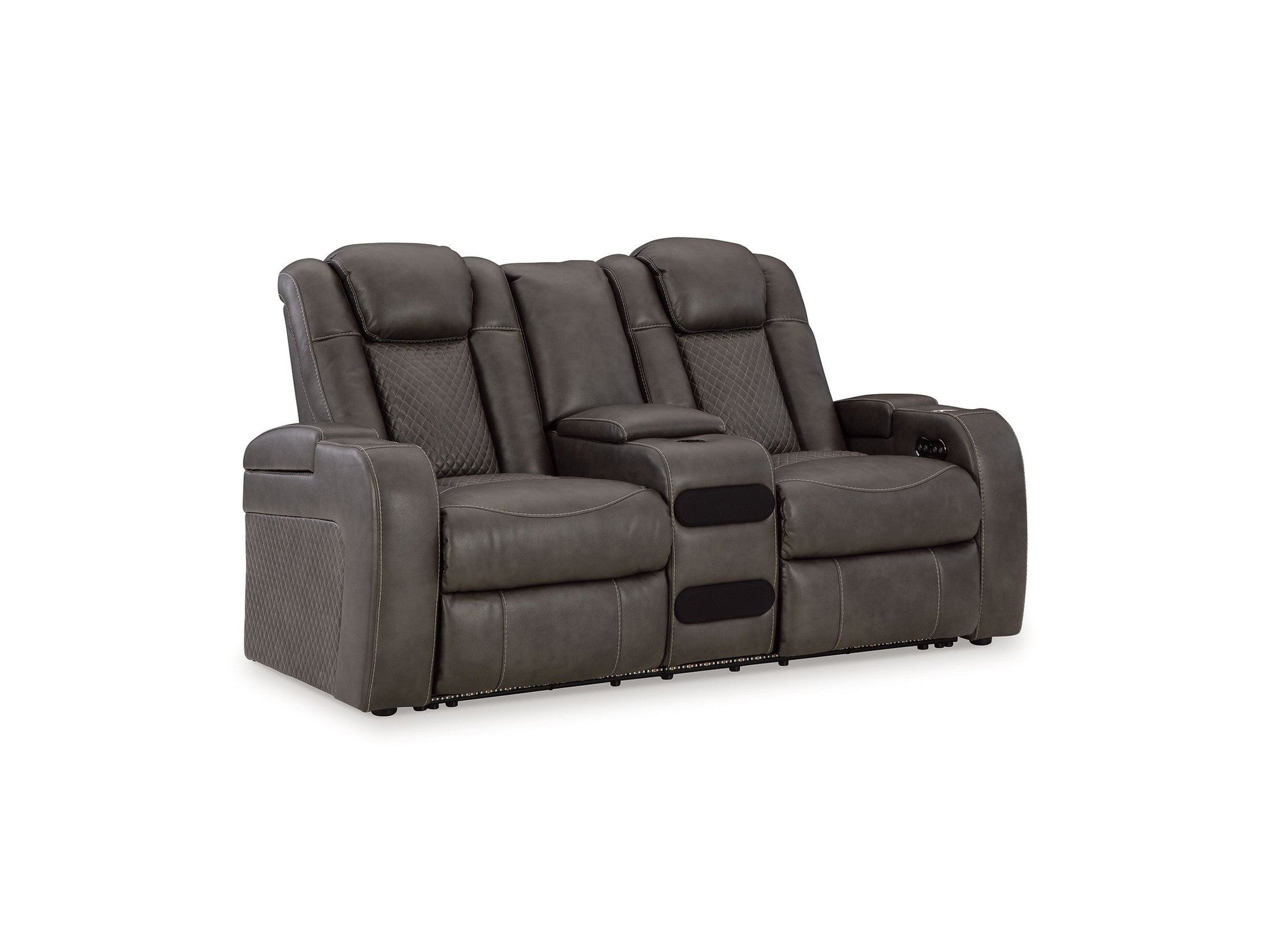 Fyne-dyme - Power Reclining Loveseat With Console/Adj Hdrst