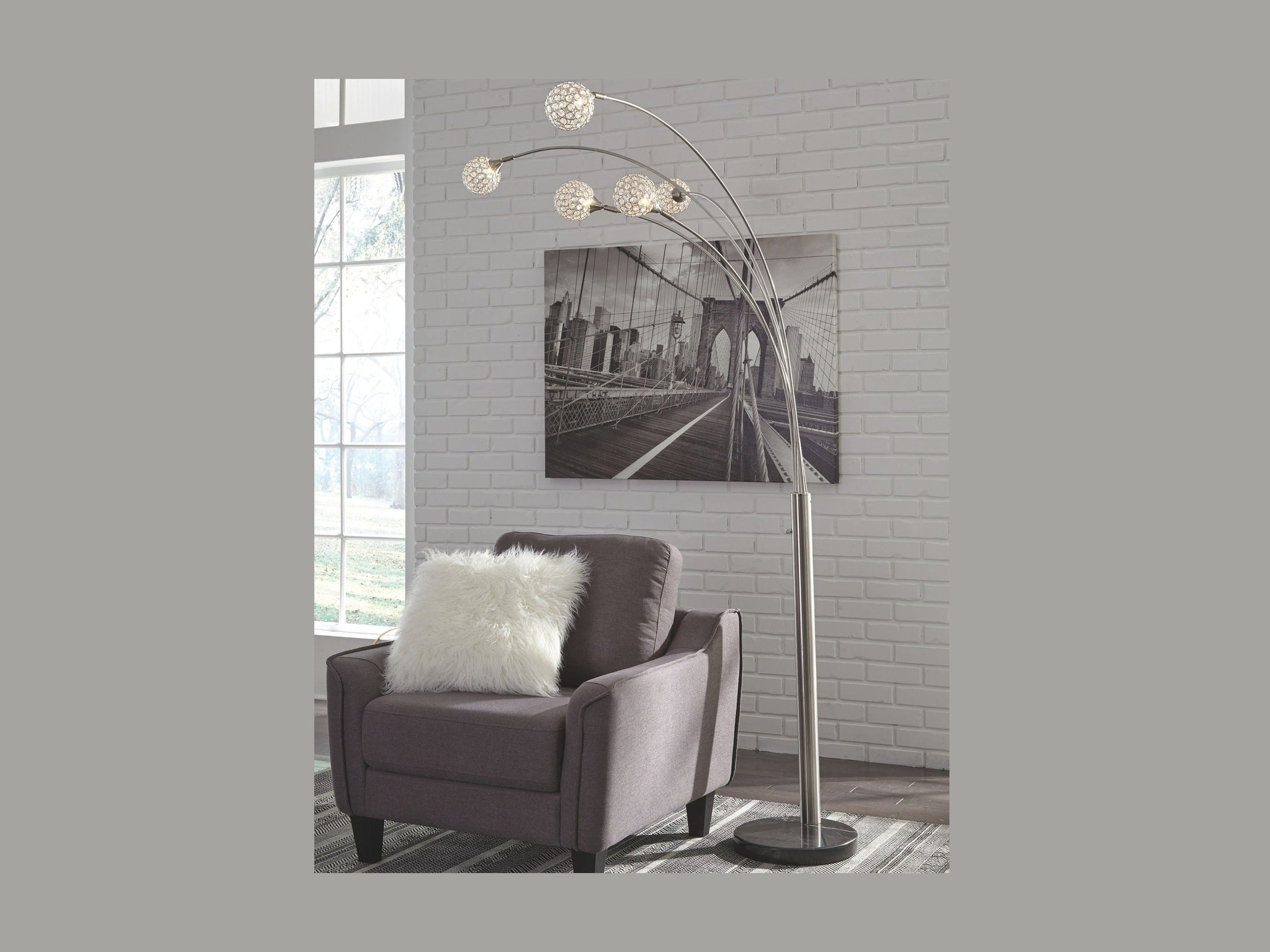 Winter - Metal Arc Lamp  - Silver Finish