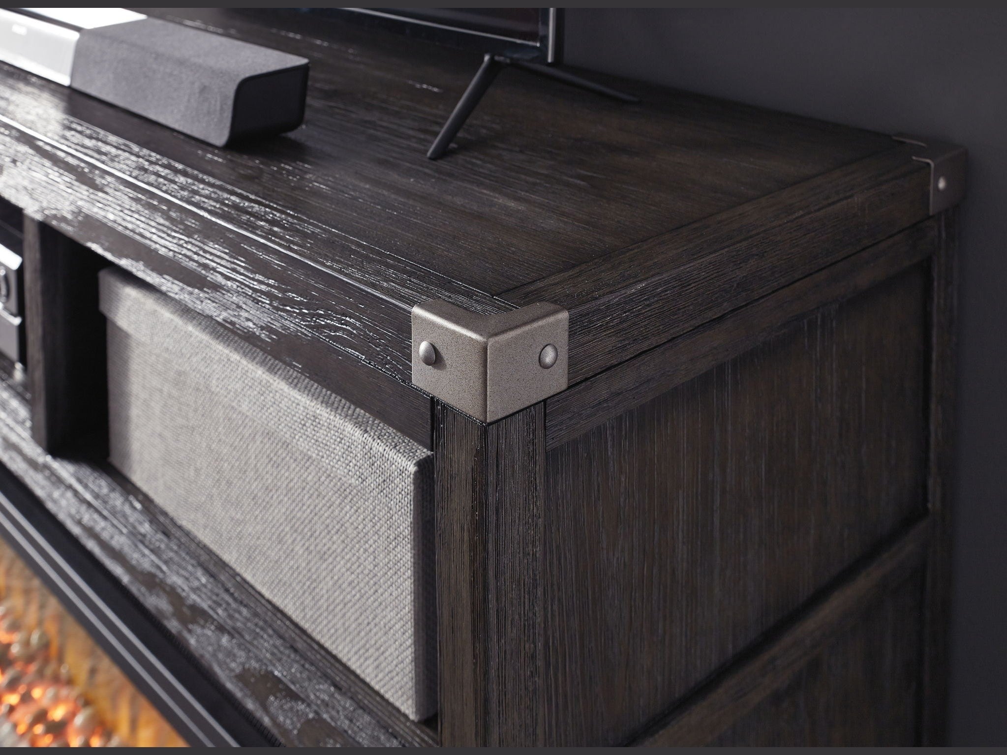 Todoe - LG TV Stand w/Fireplace Option - Gray