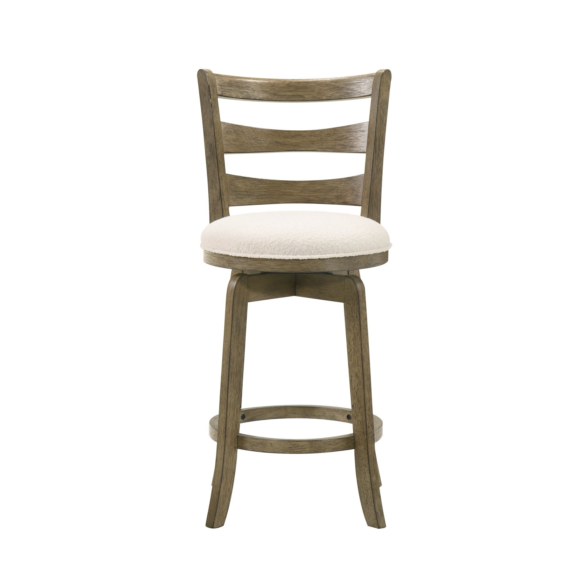 Melindra - Modern Farmhouse Swivel Wood Counter Height Kitchen Bar Stool