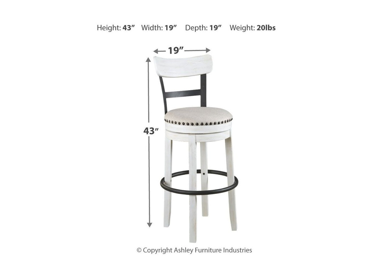 Valebeck - Tall Upholstered Swivel Barstool