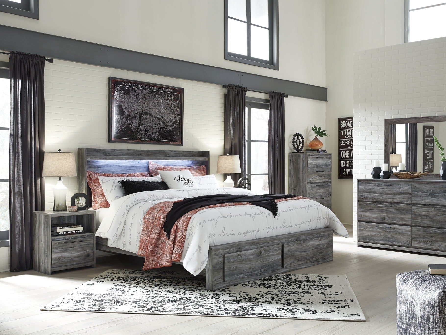Baystorm - Panel Bedroom Set - Gray