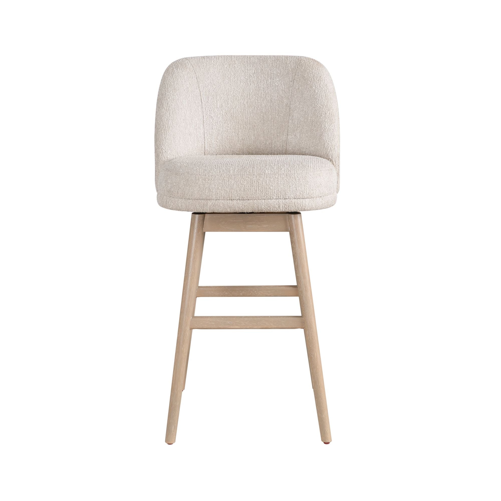 Sadie - Solid Wood Upholstered 30" Bar Height Swivel Barstool