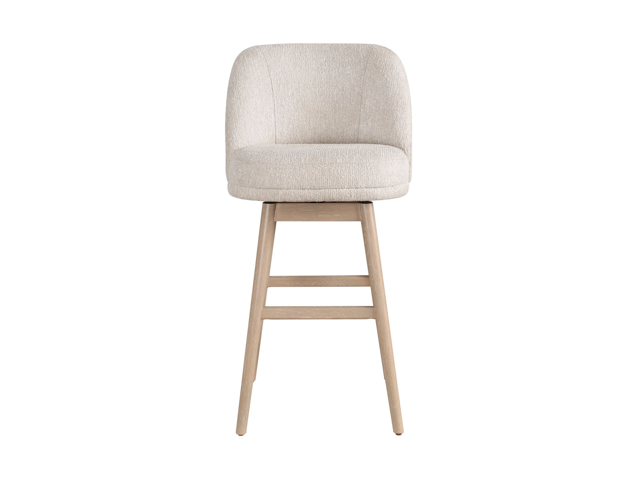 Sadie - Solid Wood Upholstered 30" Bar Height Swivel Barstool