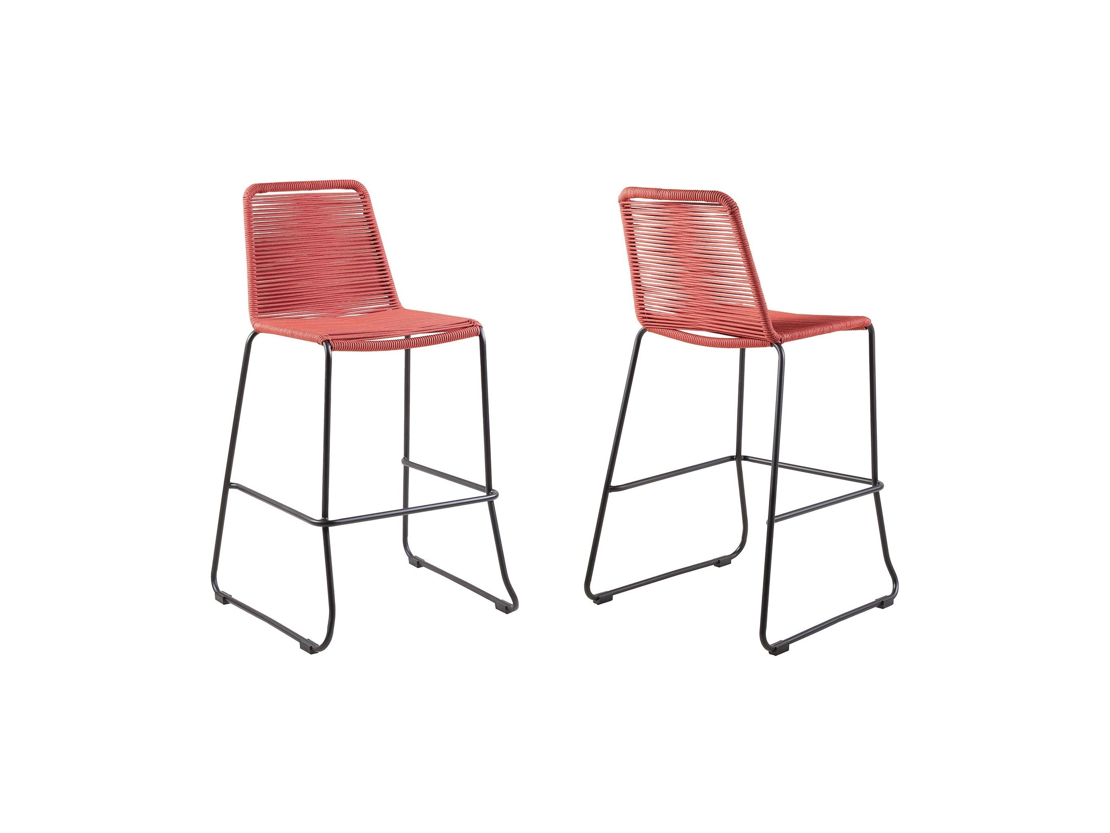 Shasta - 30" Outdoor Metal And Rope Stackable Barstool
