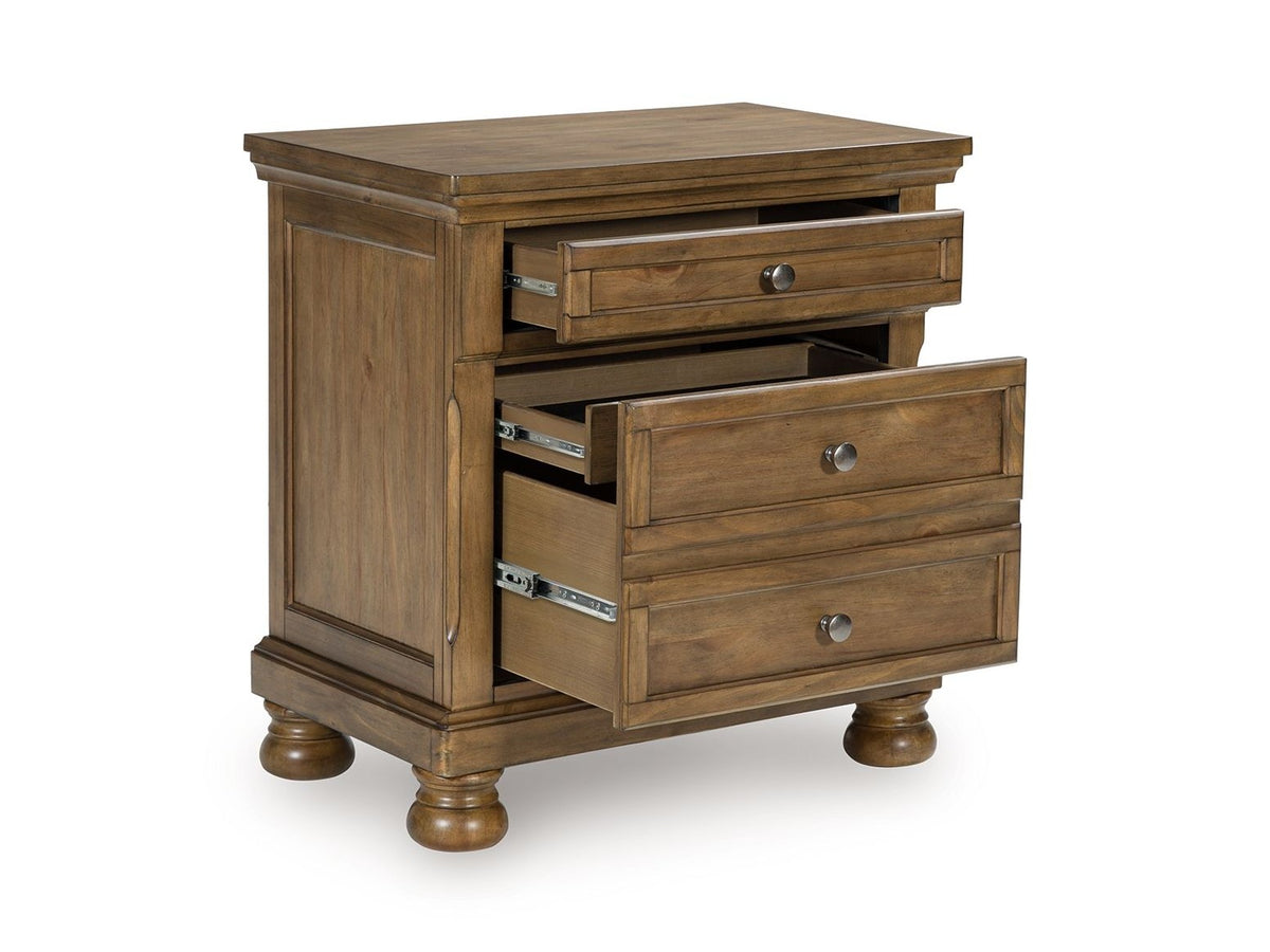 Feddinger - Two Drawer Night Stand - Medium Brown