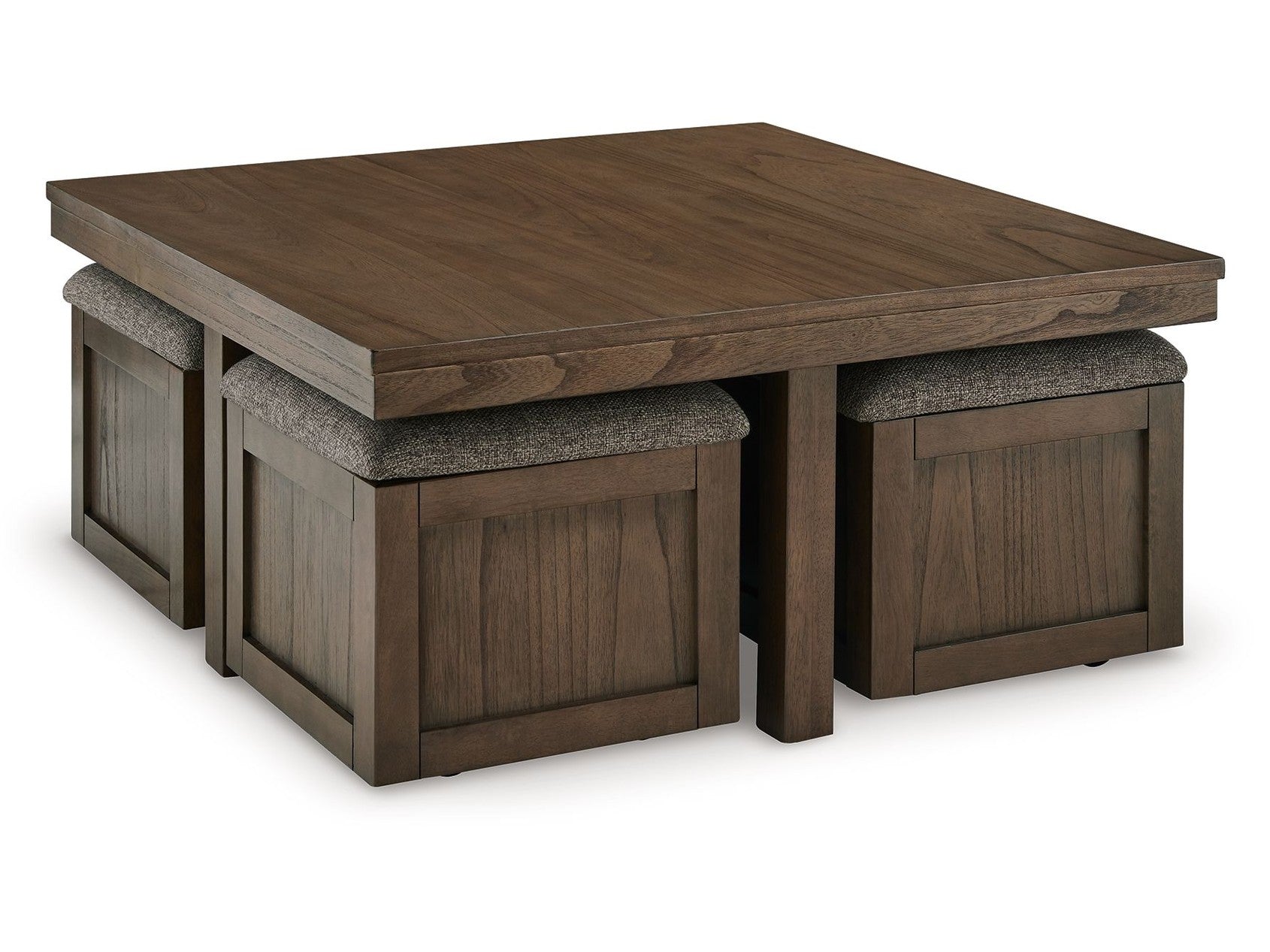 Boardernest - Cocktail Table With 4 Stools (Set of 5) - Brown