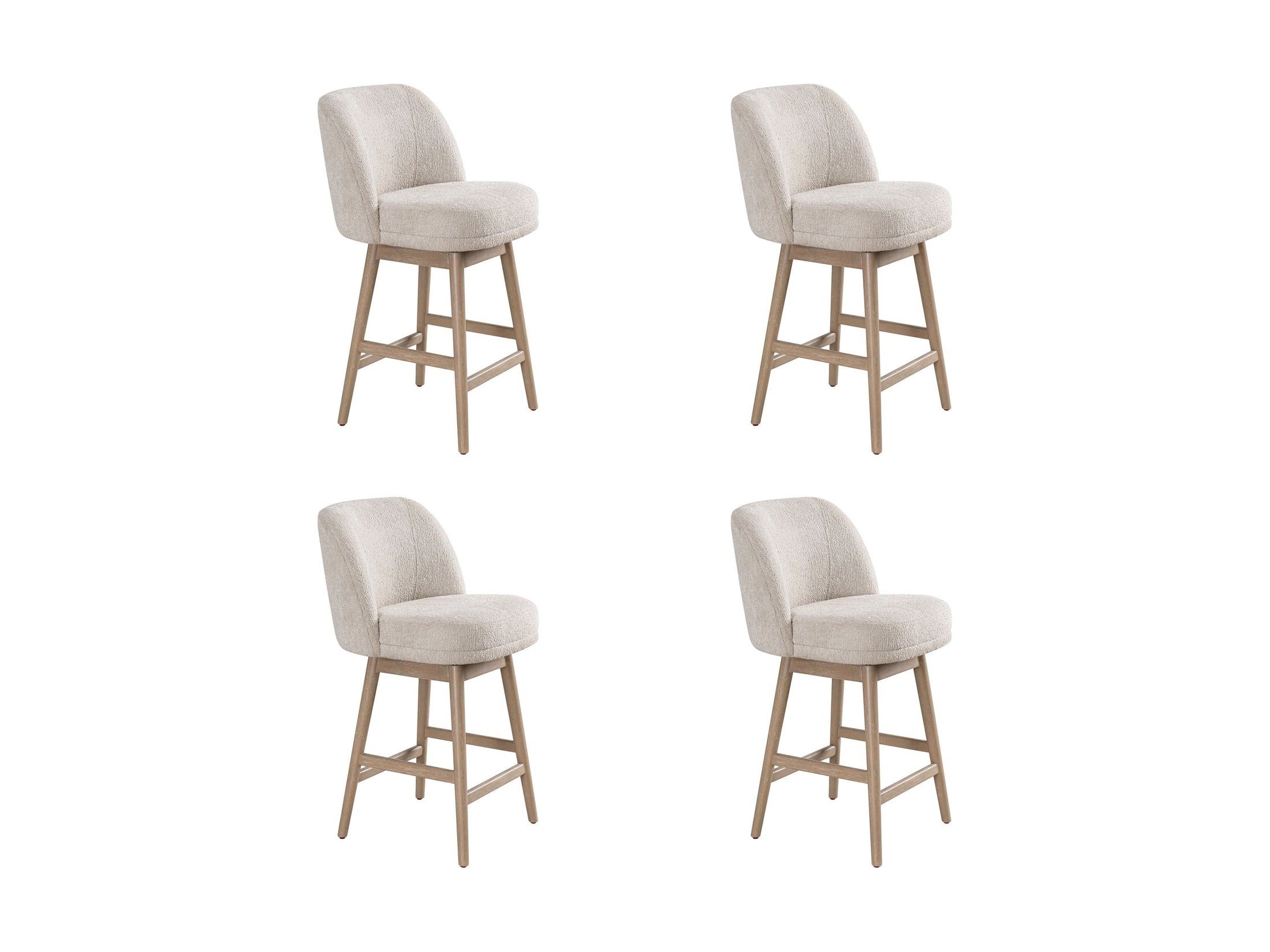 Sadie - Solid Wood Upholstered 26" Counter Height Swivel Barstool