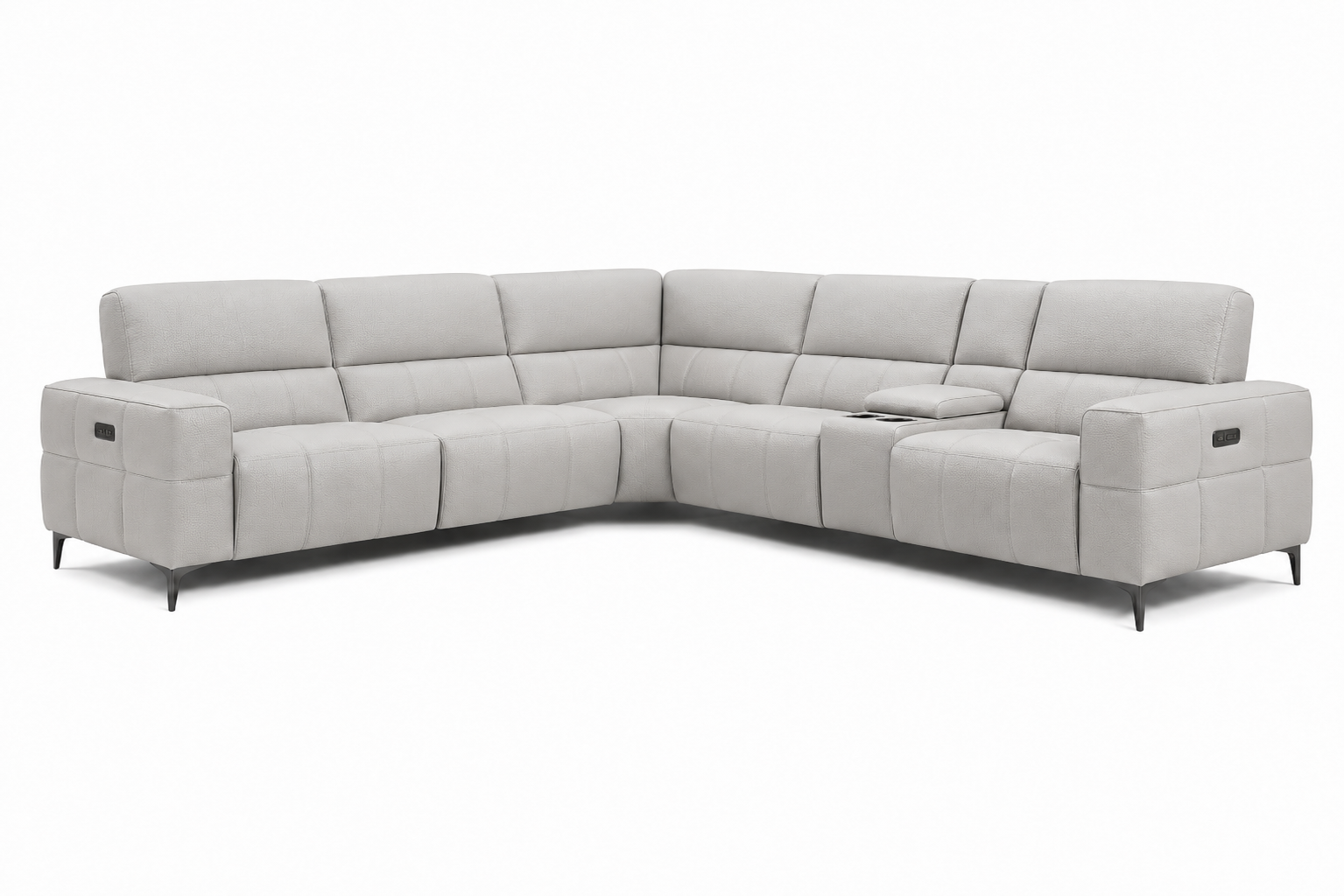 Cubo 6-Piece Sectional Sofa with Recliners, Leather