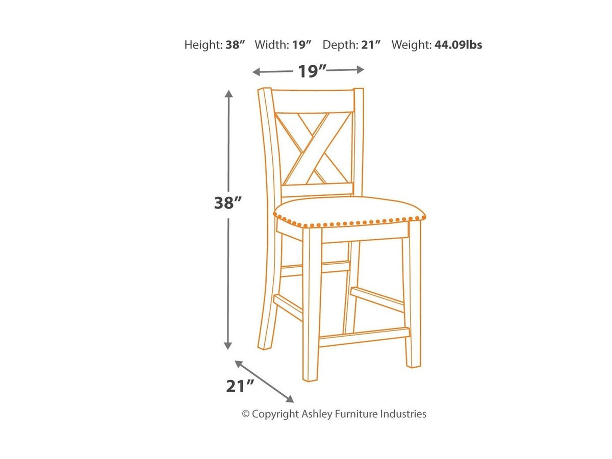 Caitbrook - Upholstered Barstool (Set of 2) - Gray