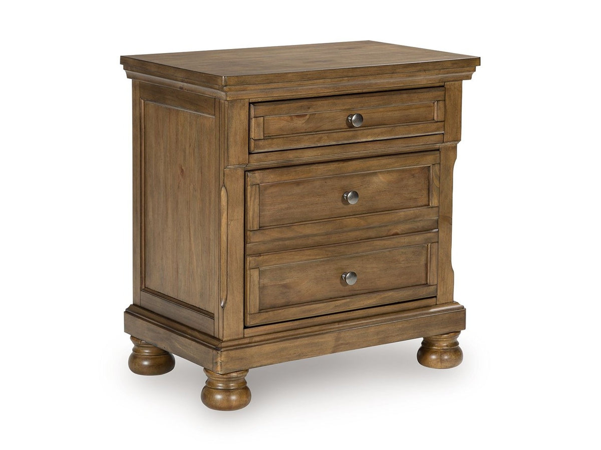 Feddinger - Two Drawer Night Stand - Medium Brown