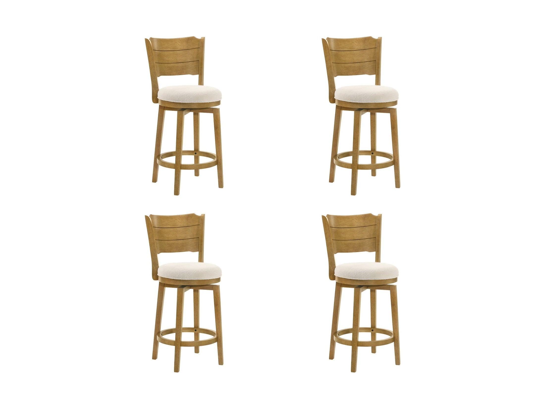 Winsley - Coastal Modern Swivel Wood Counter Height Kitchen Bar Stool
