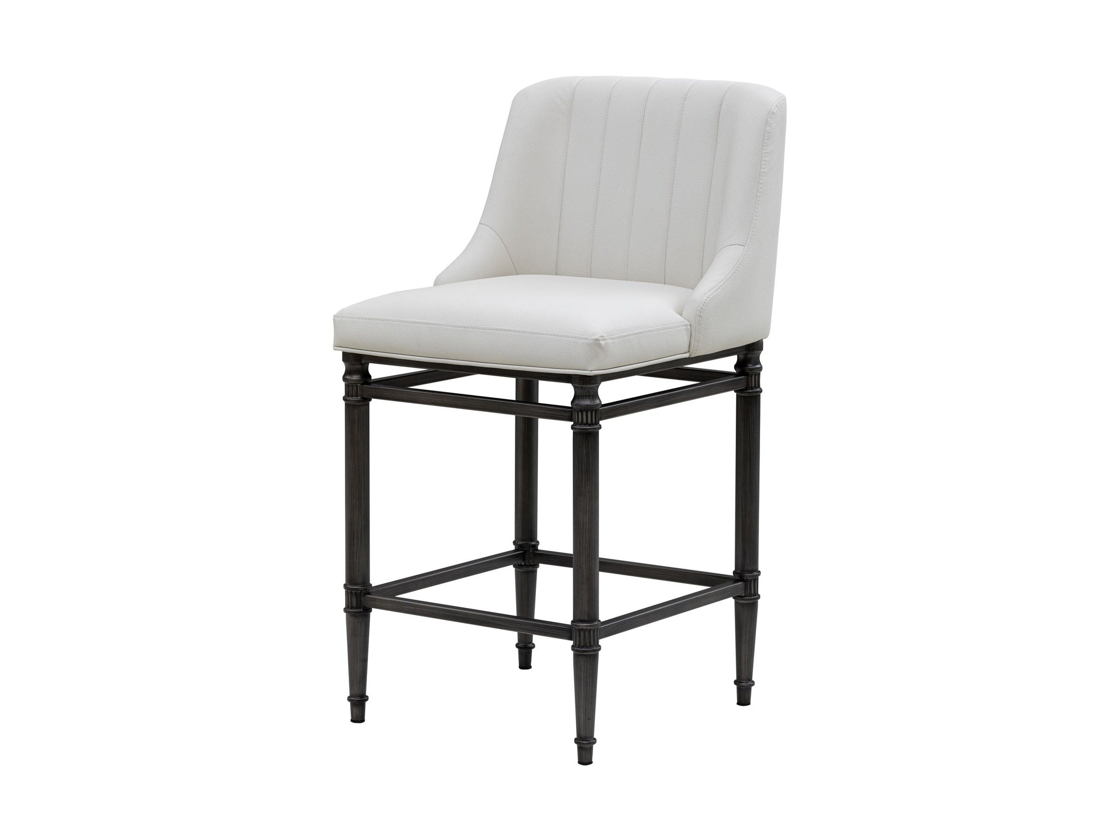 Marvin - Steel Frame Faux Leather Upholstered Counter Height Barstool