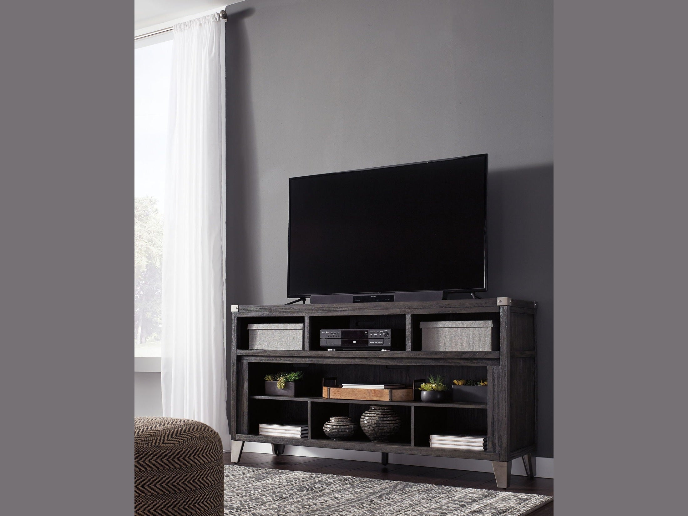 Todoe - LG TV Stand w/Fireplace Option - Gray