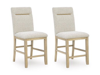 Crendlin - Upholstered Barstool (Set of 2) - Light Brown