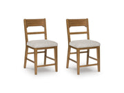 Cabalynn - Upholstered Barstool (Set of 2) - Oatmeal / Light Brown