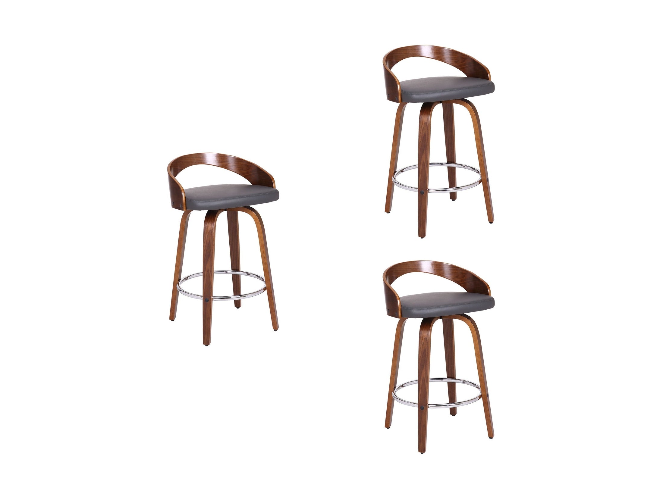 Sonia - 26" Counter Height Swivel Bar Stool - Walnut Wood