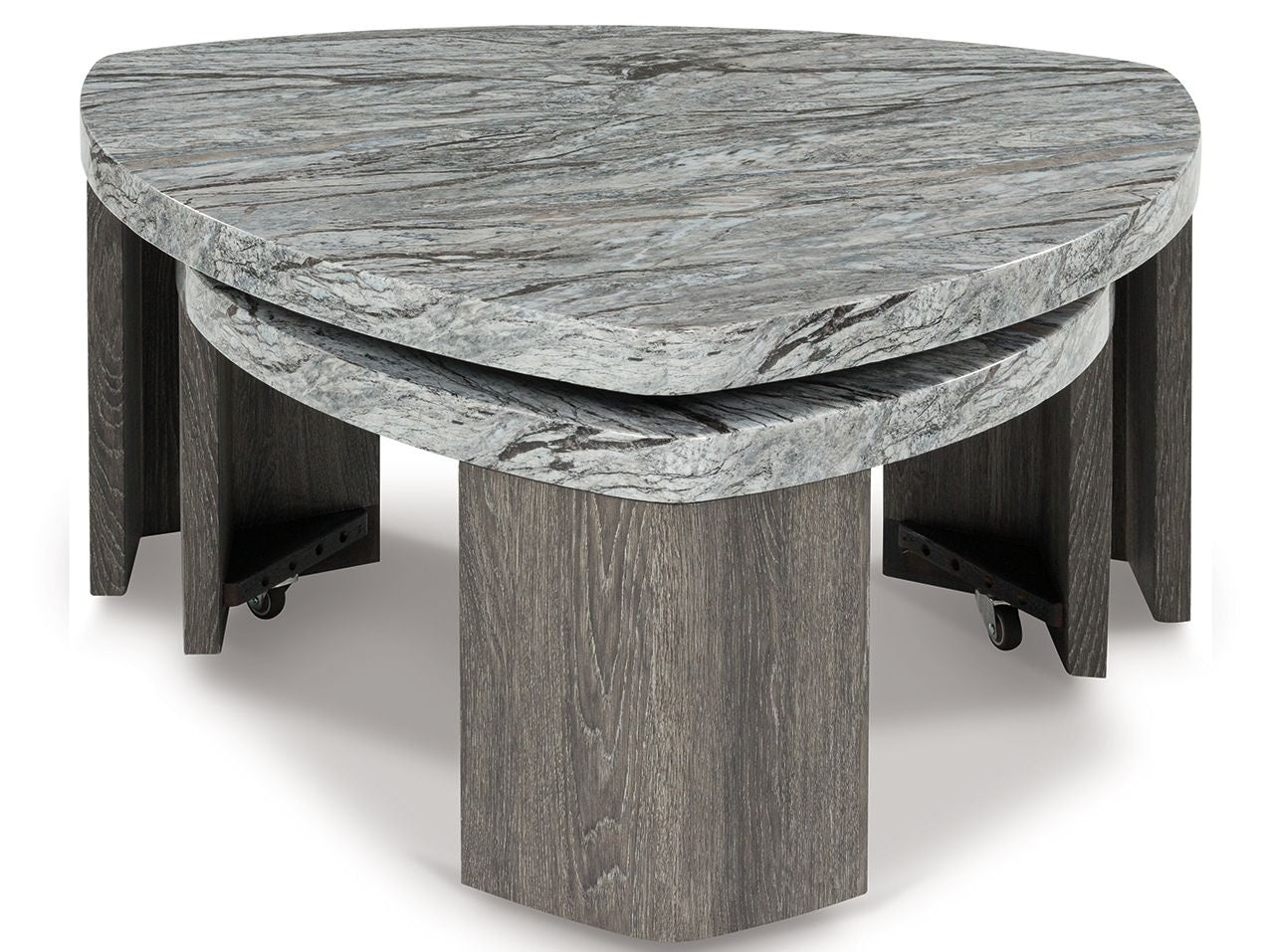 Surmour - Stacked Cocktail Table - Gray / Brown