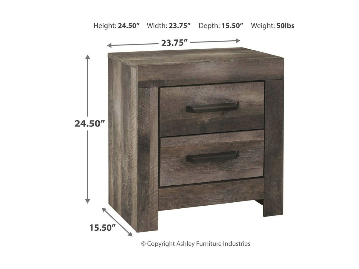 Wynnlow - Two Drawer Night Stand - Gray