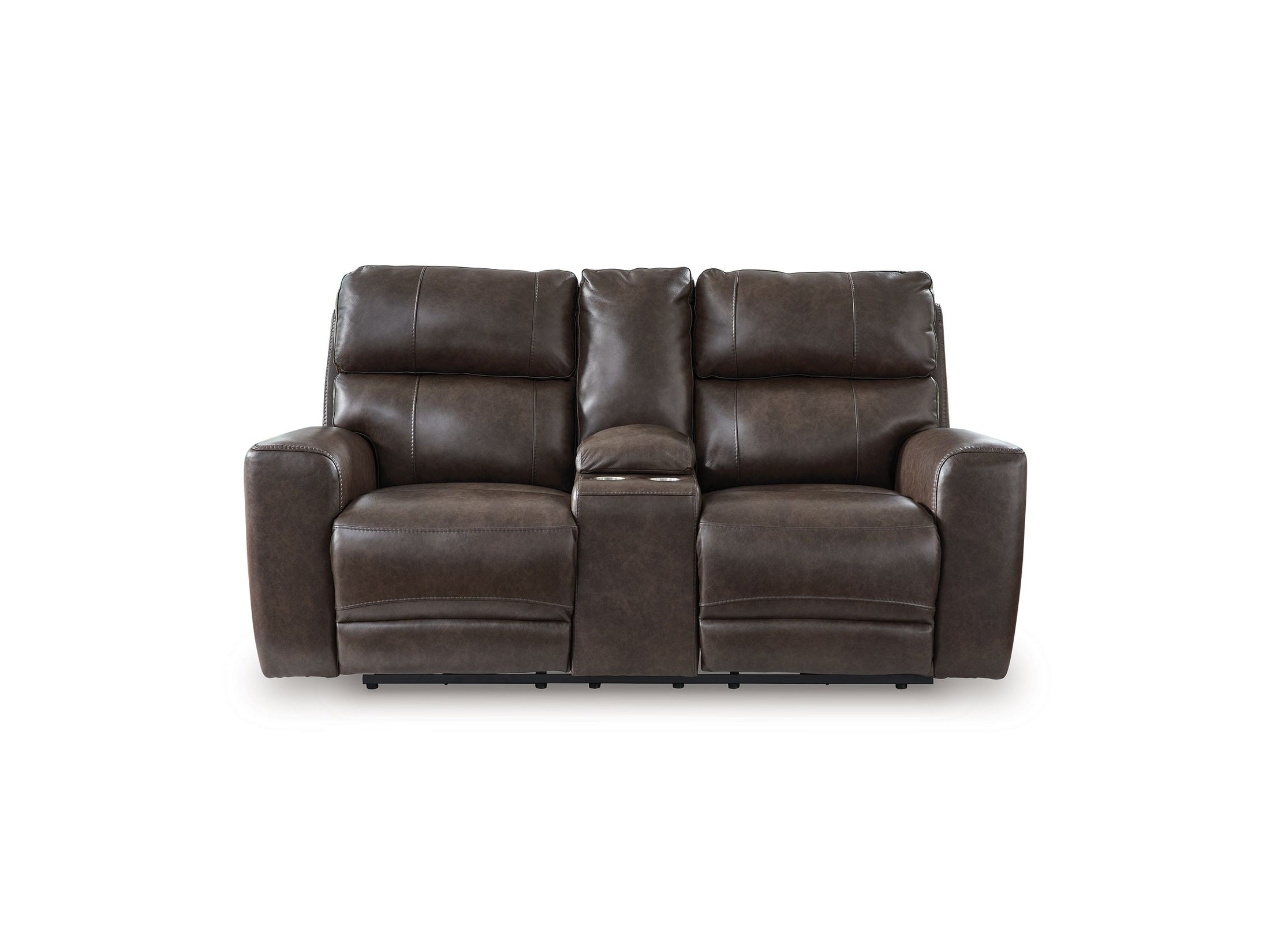 Crossplex - Power Reclining Loveseat / Console / Adjustable Headrest - Smoke