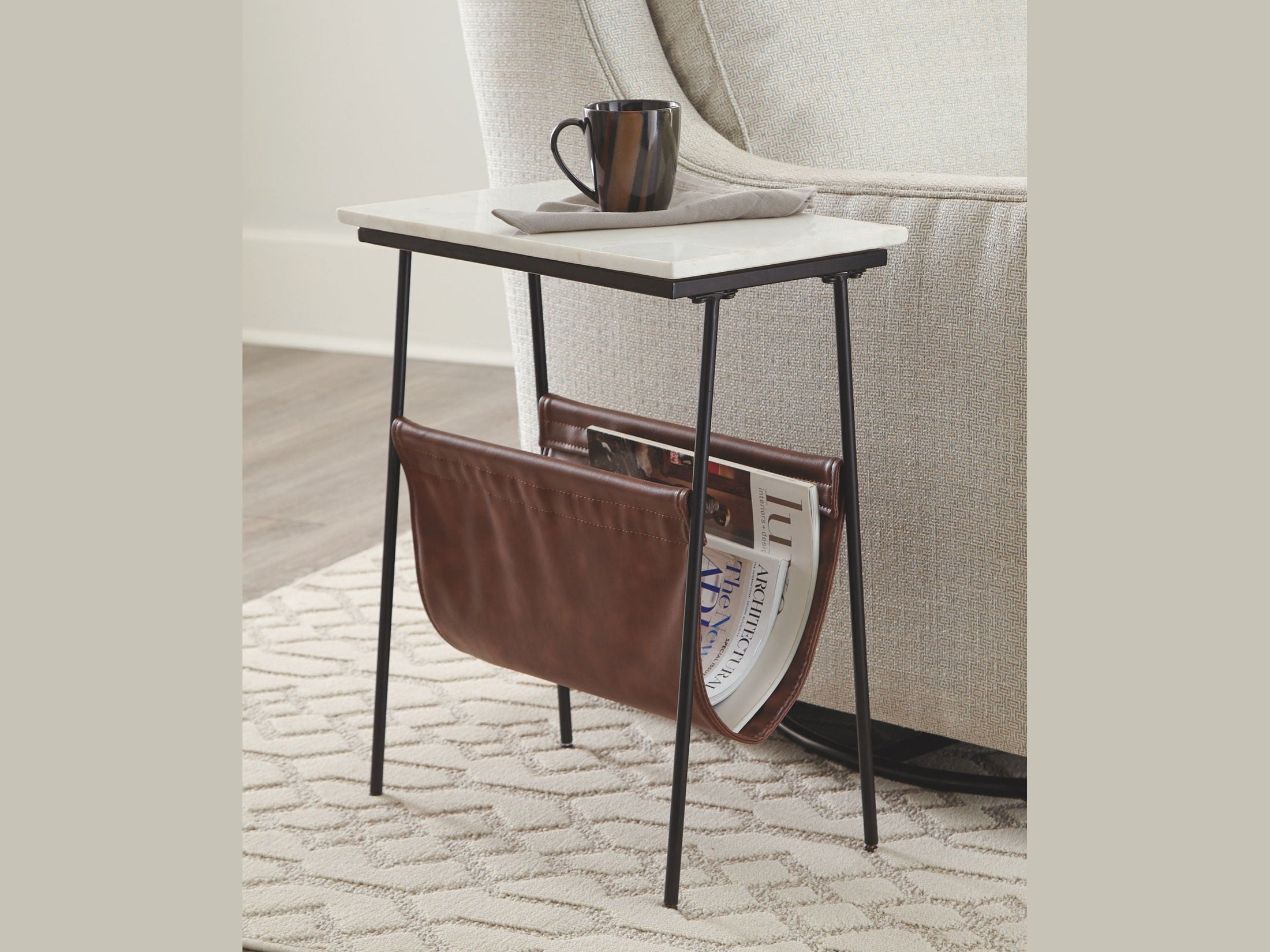 Etanbury - Accent Table - Brown / Black / White