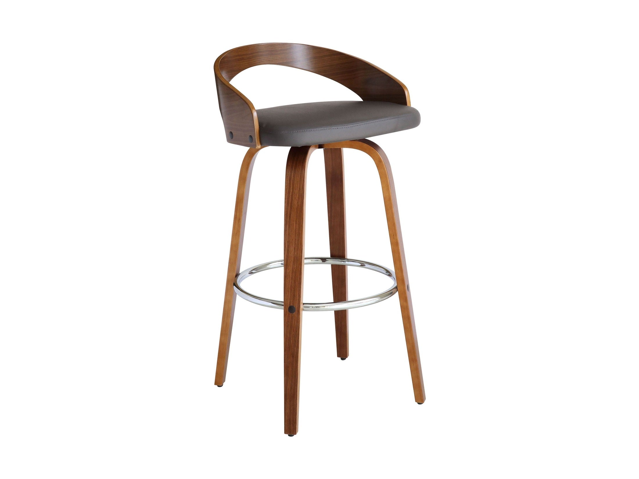 Sonia - 30" Bar Height Swivel Bar Stool - Walnut Wood