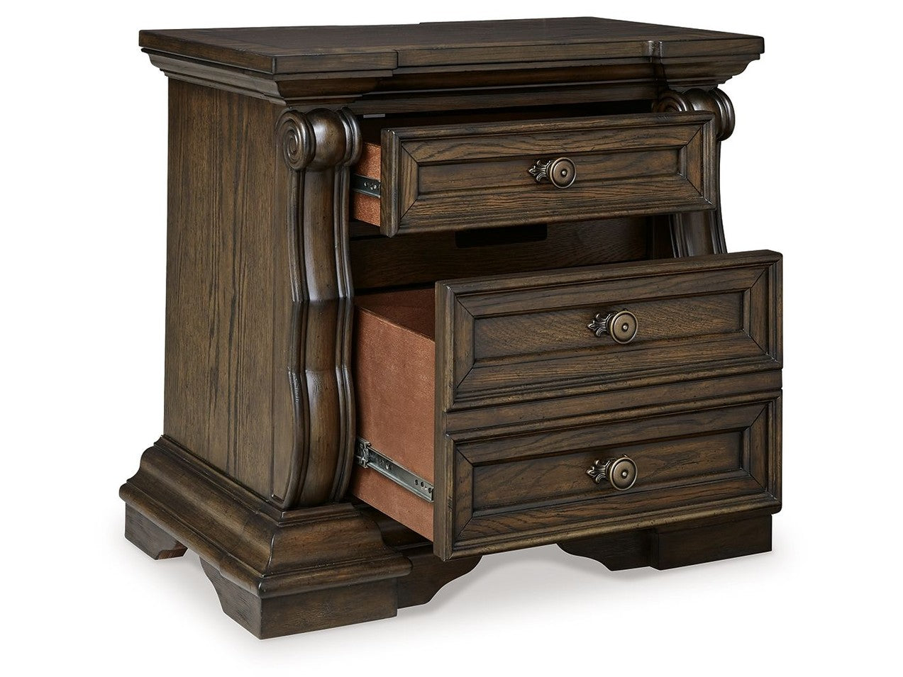 Maylee - Three Drawer Night Stand - Dark Brown