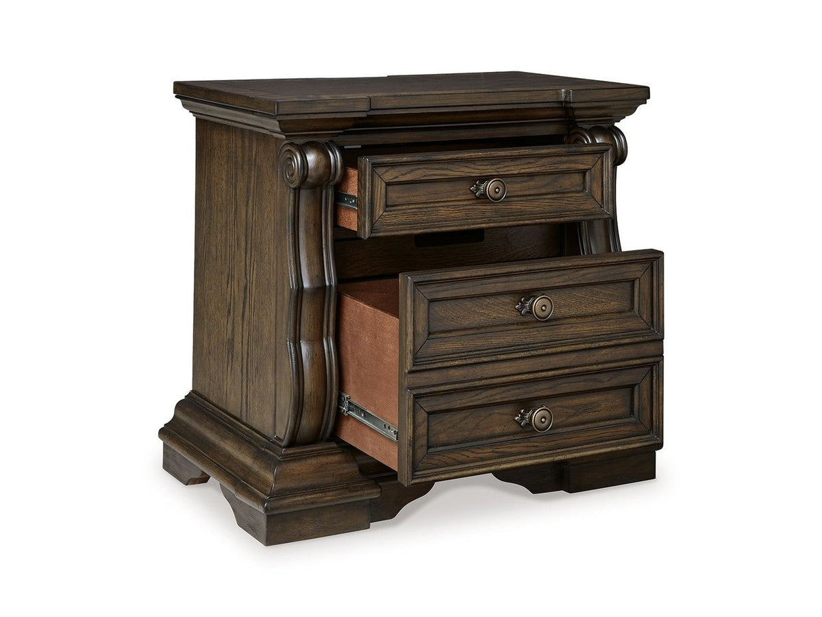 Maylee - Three Drawer Night Stand - Dark Brown