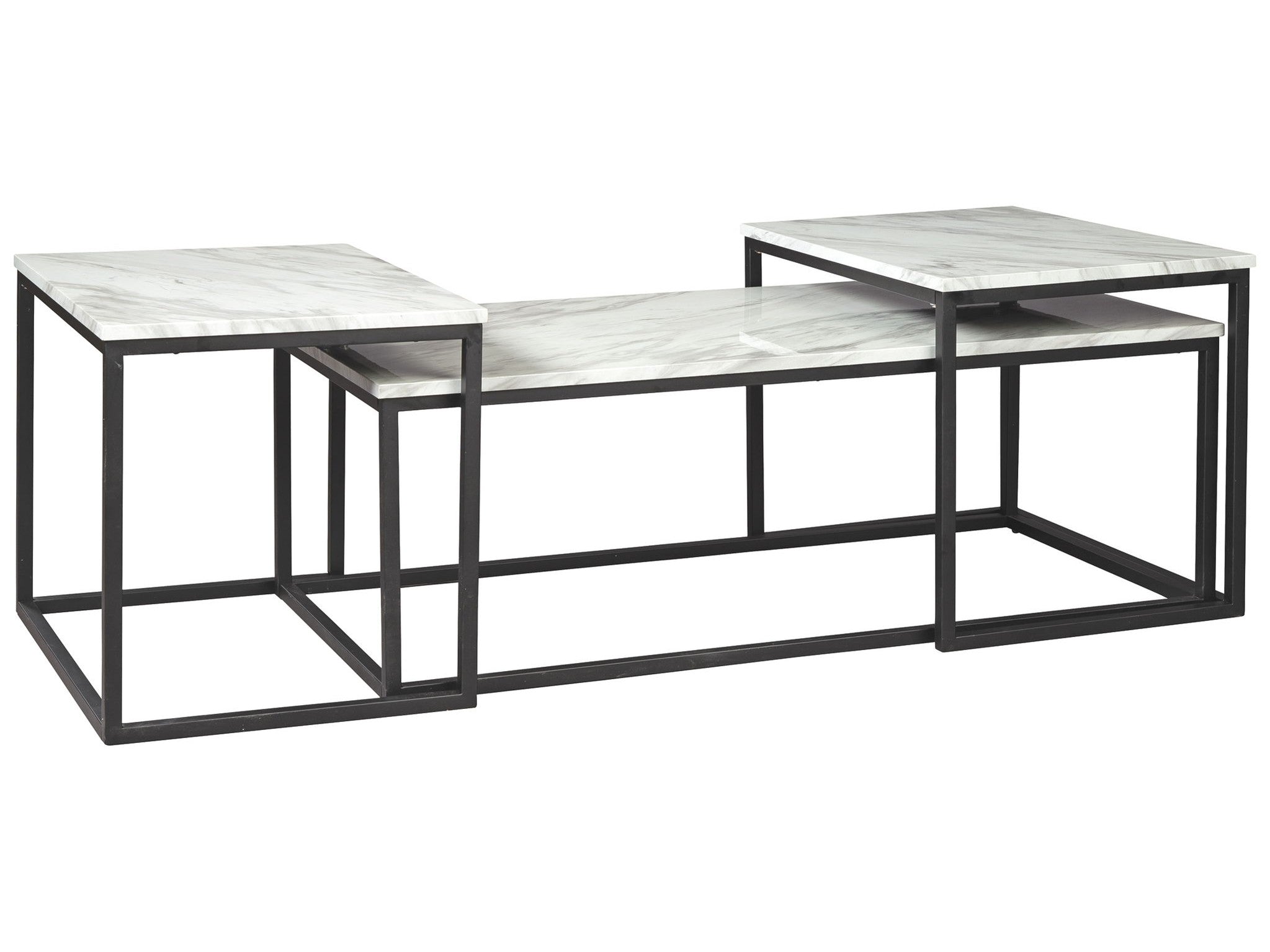 Donnesta - Occasional Table Set (Set of 3) - Gray / Black