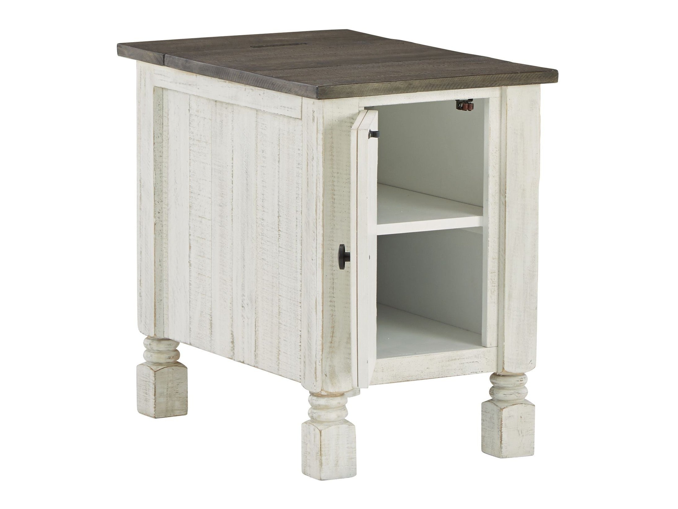 Havalance - Chair Side End Table - White / Gray