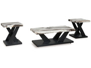 Cendill - Occasional Table Set (Set of 3) - Dark Brown / White / Black