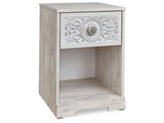 Paxberry - One Drawer Night Stand - Open Cubby - Whitewash