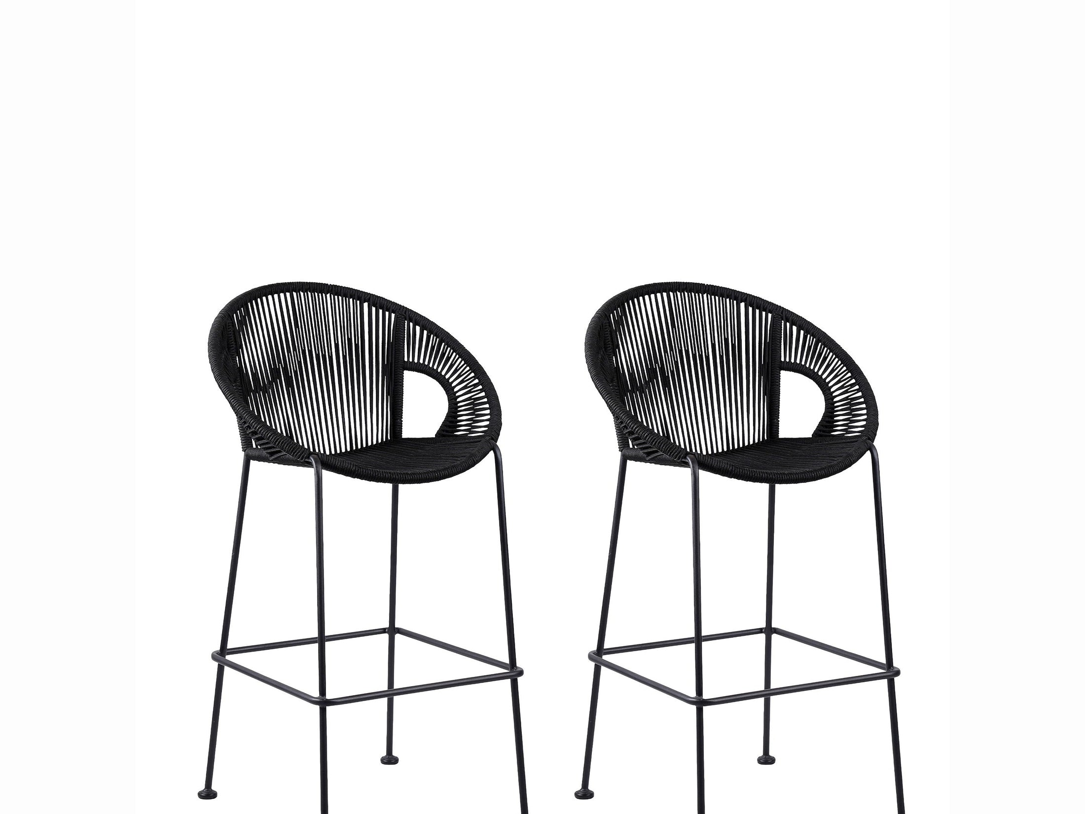 Acapulco - Indoor Outdoor Steel Bar Stool With Rope Set
